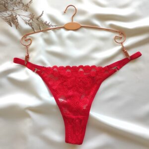 tanga semihilo regulable encaje rojo modelo dalia